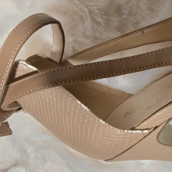 Nine West Nude-Tan Platform Heels - Picture 8 of 12